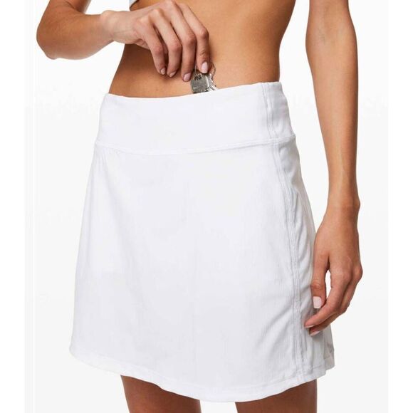 NWOT LULULEMON ATHLETICA Pace Rival Skirt "Extra Long 17' In White Size 2 - Picture 2 of 7